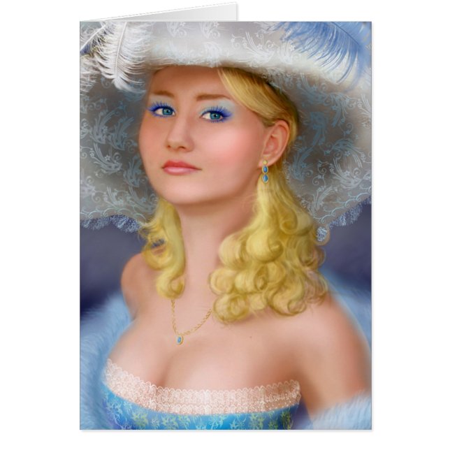 Carte Dame en bleu (Devant)