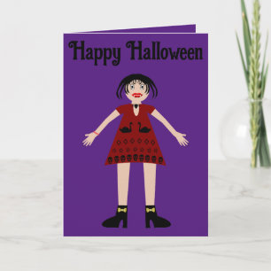 Carte Dame Vampire Halloween Gothique Personnalisée