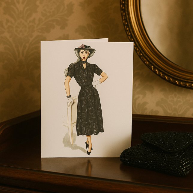 Carte Dame Victorienne Élégante Mode Rétro (Créateur téléchargé)
