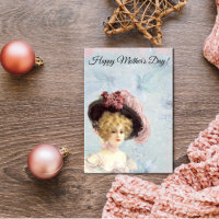 Dame victorienne en Casquette rose plumes