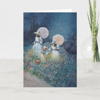 Carte Dames dans les fleurs sauvages