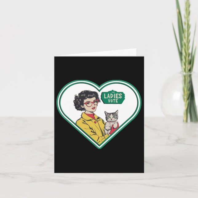 Carte Dames de chats votent thème d'élection amusant Dam (Devant)