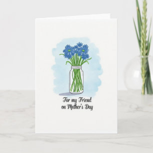 Carte d'amie Azuré à pois en fleurs