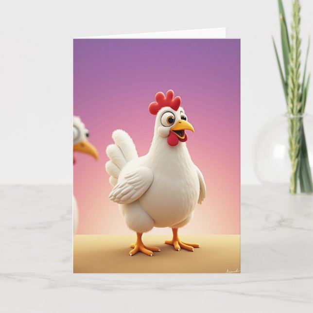 Carte d'amie de poule heureuse (Devant)