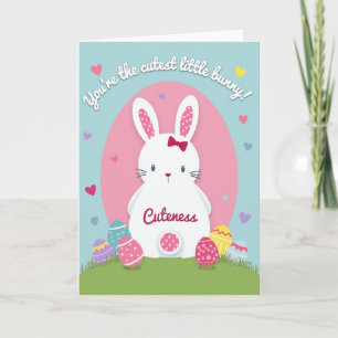 Carte d'amie Lapin Mignon à pois