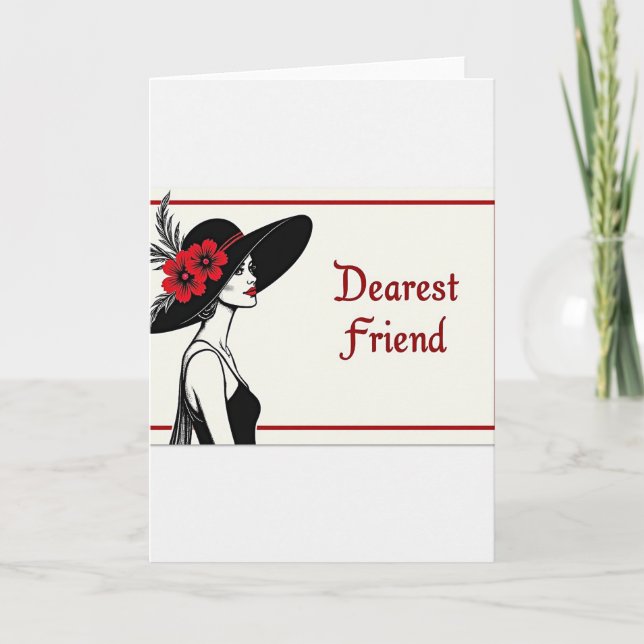 Carte d'amie Profil Floral (Devant)