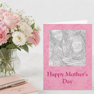 Carte Damier Rose Personnalisable avec Photo
