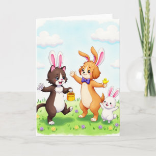 Carte d'amis animaux du printemps