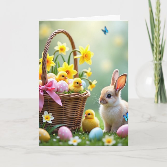 Carte d'amis d'animaux du matin de printemps (Devant)