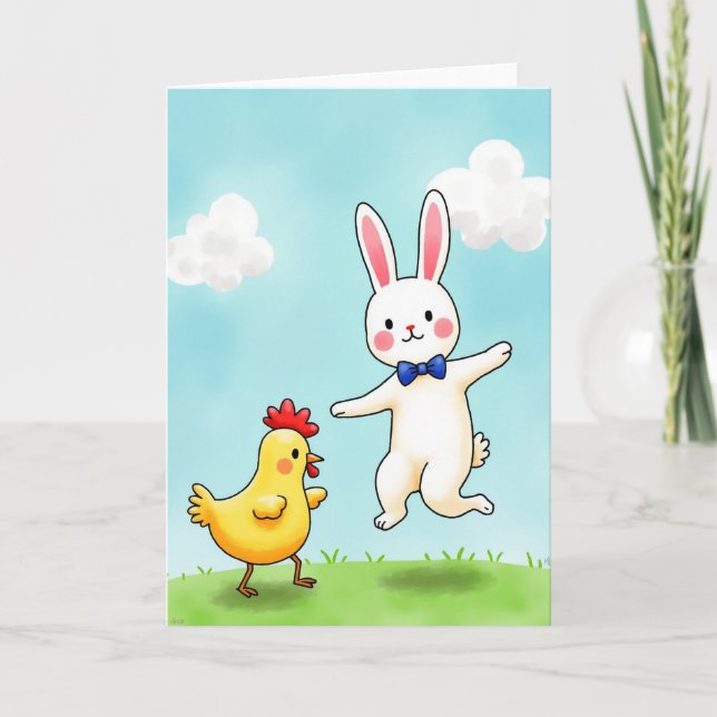 Carte d'amis d'animaux joyeux (Devant)