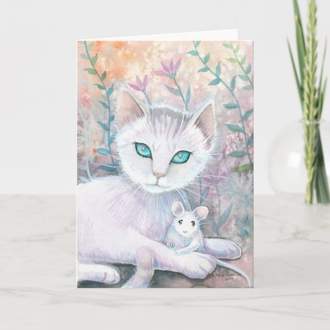 Carte d'amis de chat et de souris (Devant)