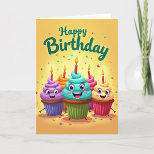 Carte d'amis de Cupcake Festif
