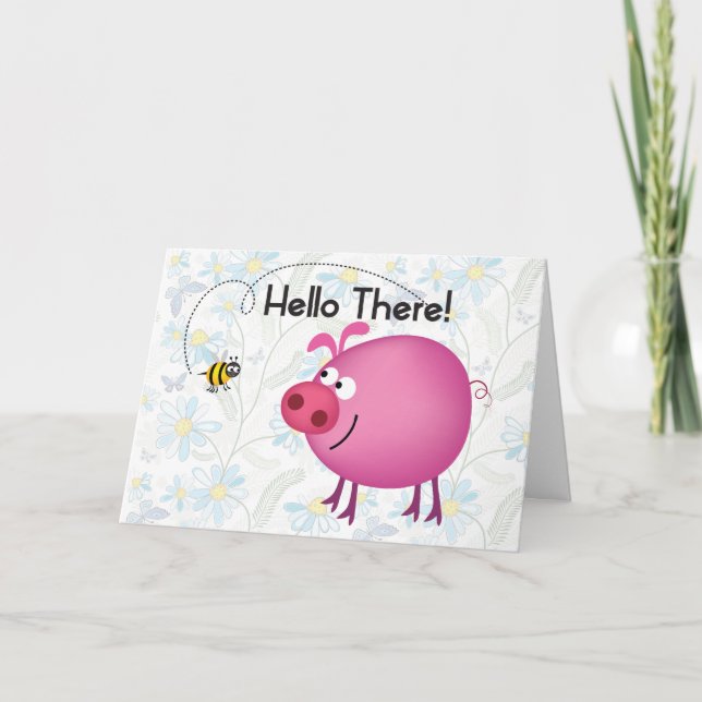 Carte d'amis du cochon et de l'abeille (Devant)