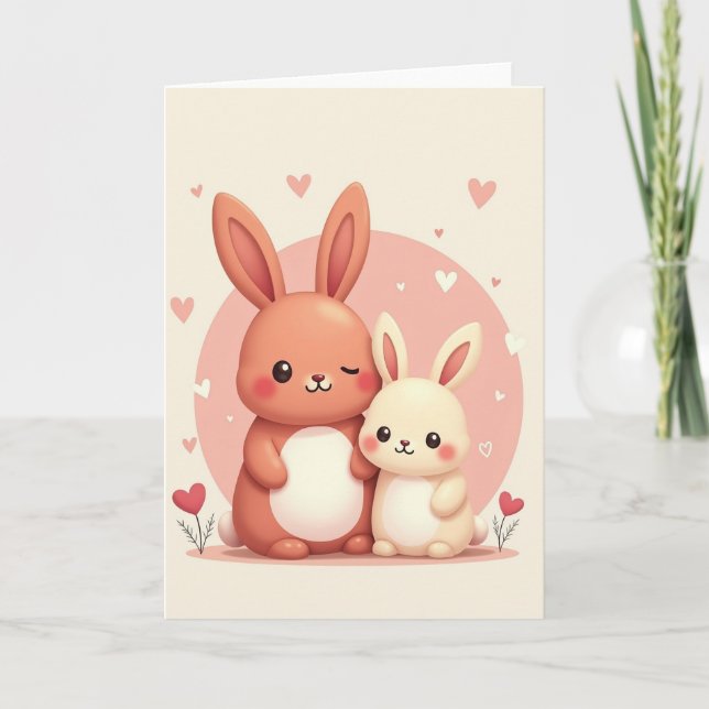Carte d'amis en peluche à pois (Devant)