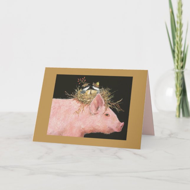 carte d'amis porcins et poulets (Devant)