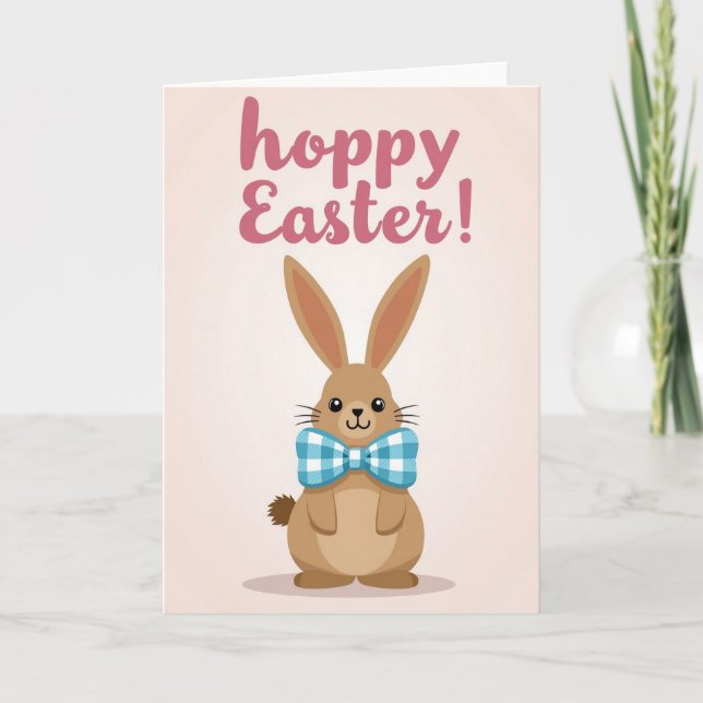 Carte d'amitié de lapin de Pâques joyeuse (Devant)