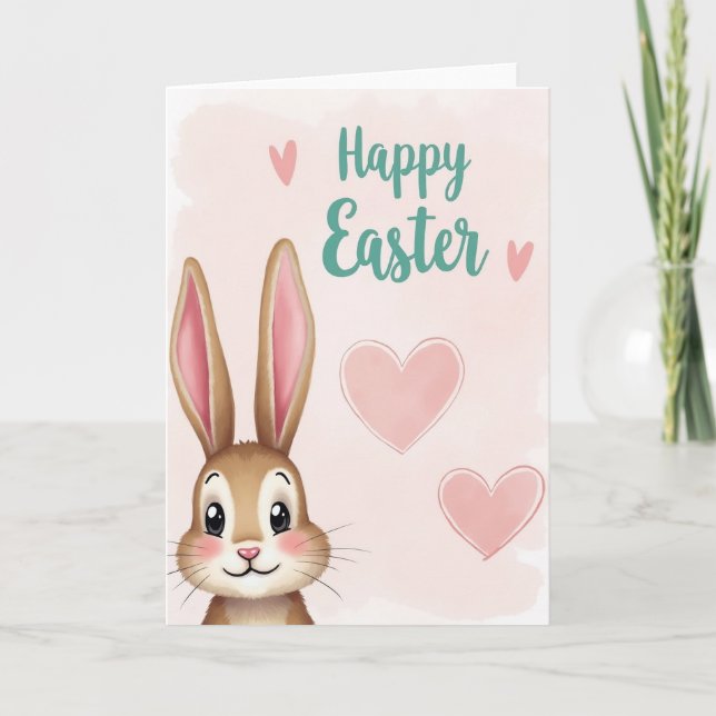 Carte d'amitié de Lapin Heureux et Mignon (Devant)