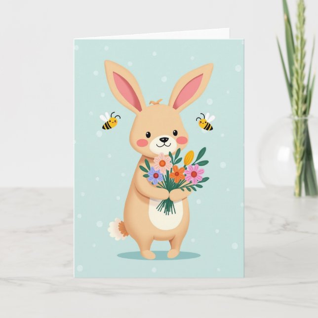 Carte d'amitié Fleur de Lapin (Devant)