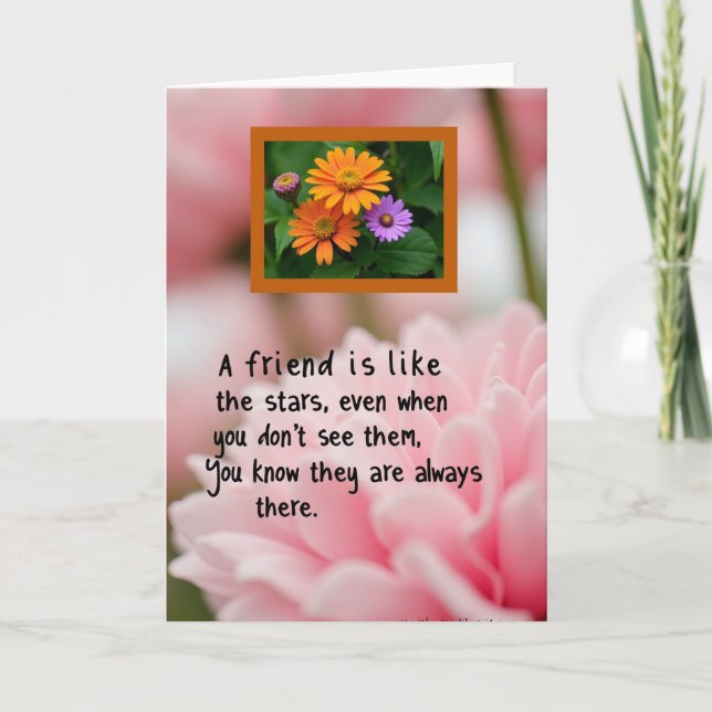 Carte d'amitié florale à pois (Devant)