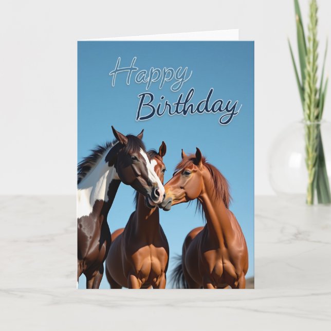 Carte d'amitié pour cheval affectueux (Devant)