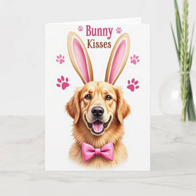 Carte d'amitié pour chiots avec bisous de lapin (Devant)