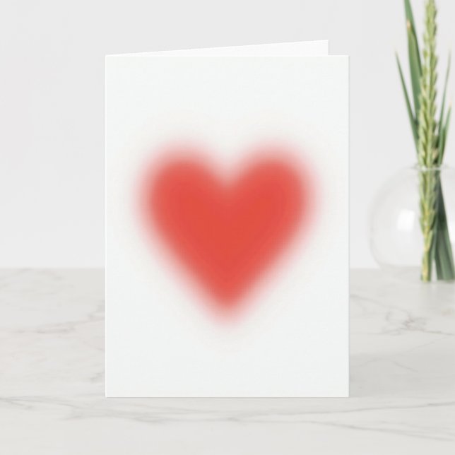 Carte d'amour à cœur rouge flou (Devant)