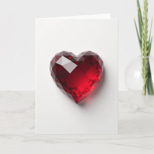 Carte d'amour à cœur rubis
