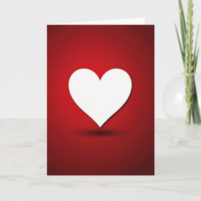 Carte d'amour à coeur simple (Devant)
