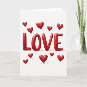 Carte d'amour à coeurs dispersés simples