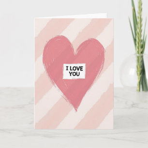 Carte d'amour à coup de pinceau rose