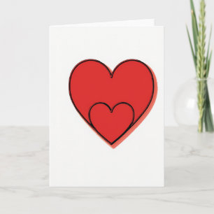 Carte d'amour à double cœur simple