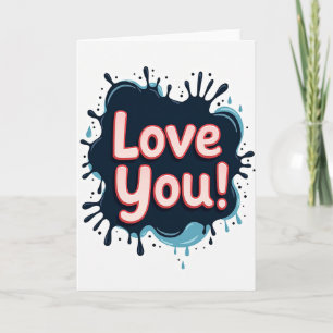 Carte d'amour à éclaboussure d'encre