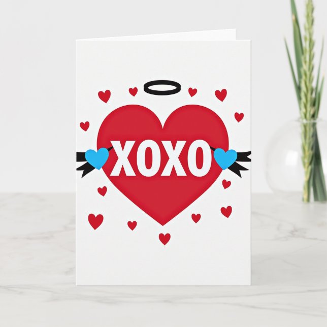 Carte d'amour à la flèche de cœur (Devant)