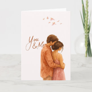 Carte d'amour à l'aquarelle romantique avec couple