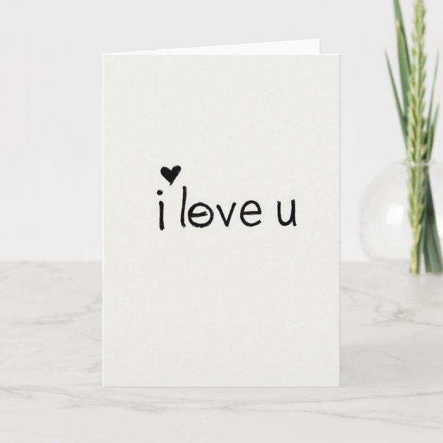 Carte d'amour à l'écriture cœur (Devant)