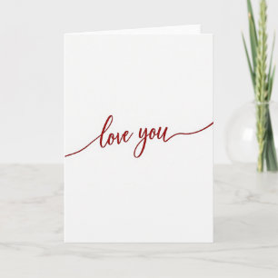 Carte d'amour à l'écriture rouge