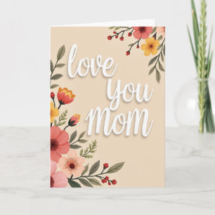 Carte d'amour à maman aquarelle
