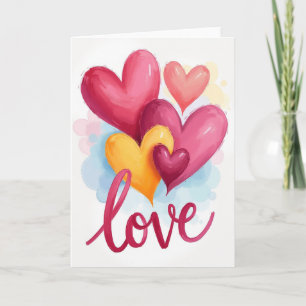 Carte d'amour à motif de cœur