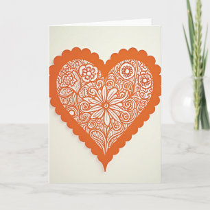 Carte d'amour à motif de cœur floral