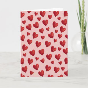 Carte d'amour à motif de cœur rouge