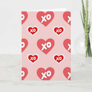 Carte d'amour à motif Hearts Xo