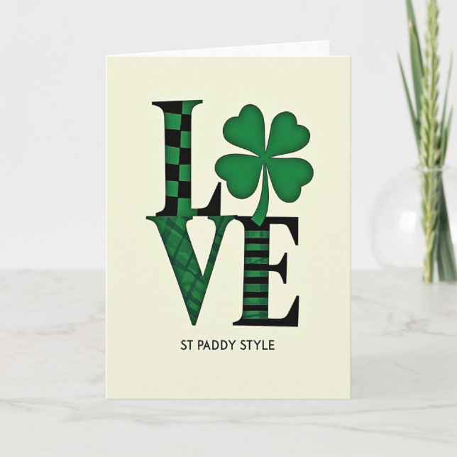 Carte d'amour à motif vert (Devant)