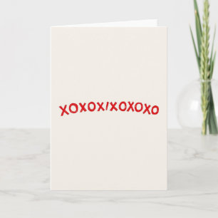 Carte d'amour à motif Xoxo rouge