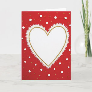 Carte d'amour à paillettes Cœur Rouge