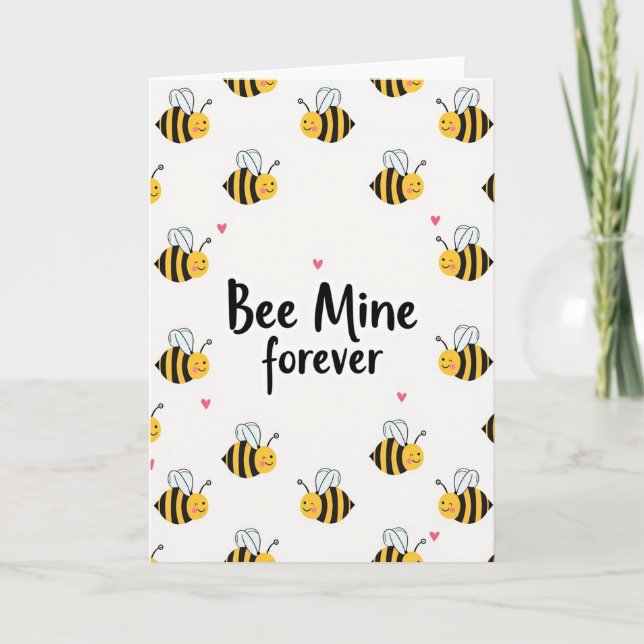Carte d'amour Abeille Mienne Pour Toujours (Devant)