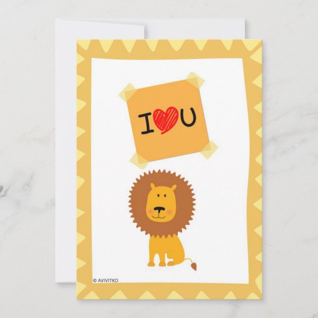 carte d'amour animaux mignons (Devant)