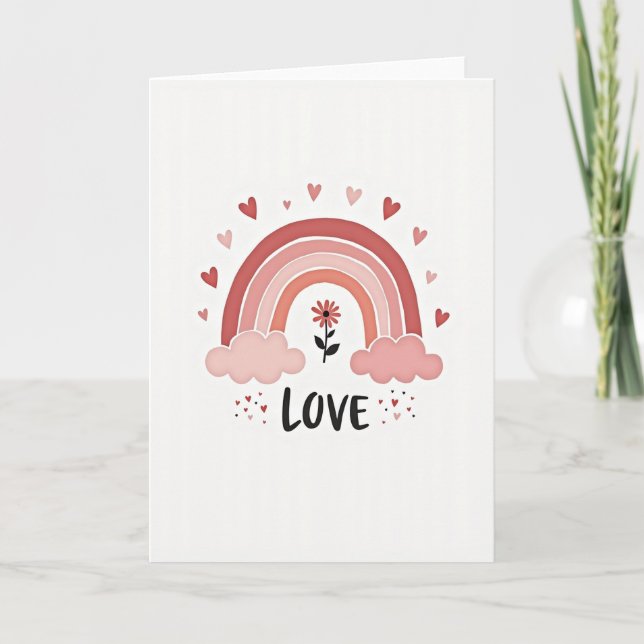 Carte d'amour Arc-en-ciel de la Saint-Valentin (Devant)