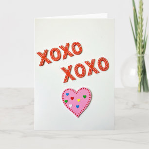 Carte d'amour artisanale Xoxo