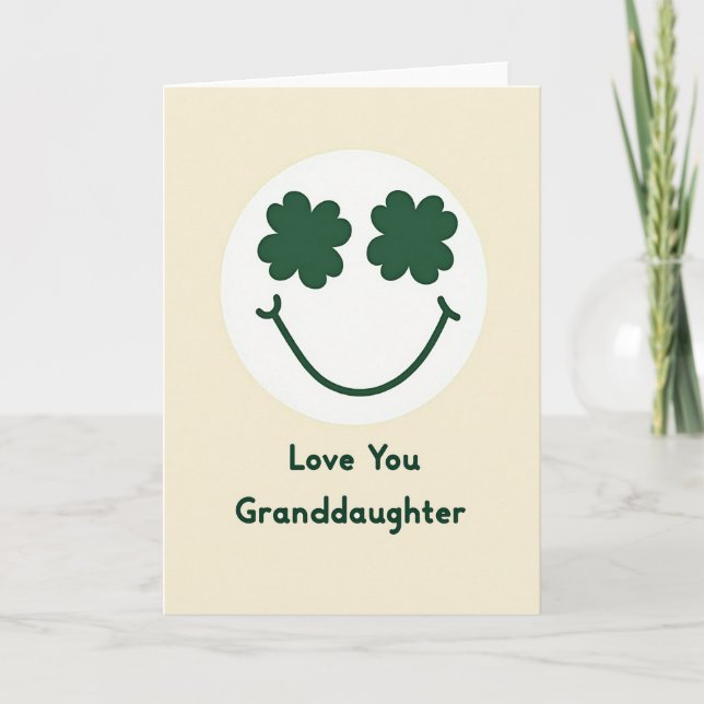 Carte d'amour au trèfle souriant (Devant)