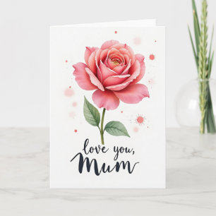 Carte d'amour aux chrysanthèmes floraux roses
